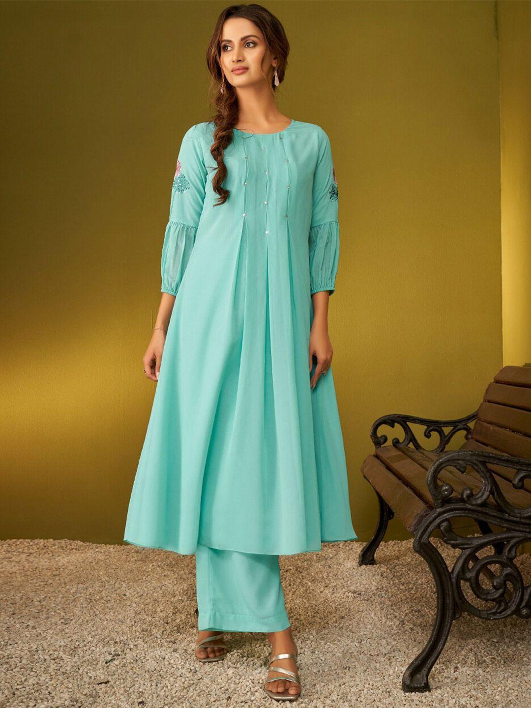 dresoul floral embroidered a-line kurta