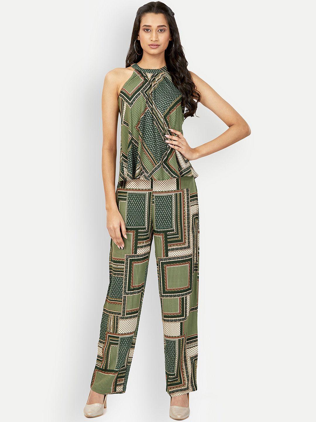 dresoul printed halter neck top with trousers