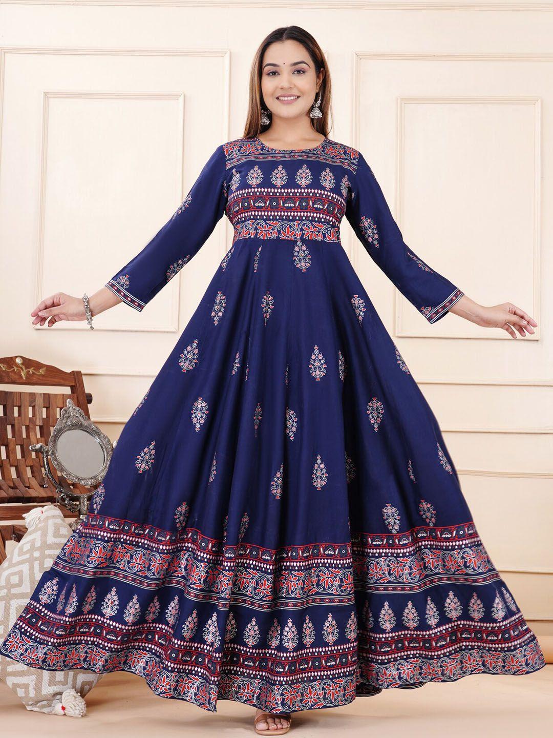 dressar ethnic motifs printed a line maxi ethnic dress