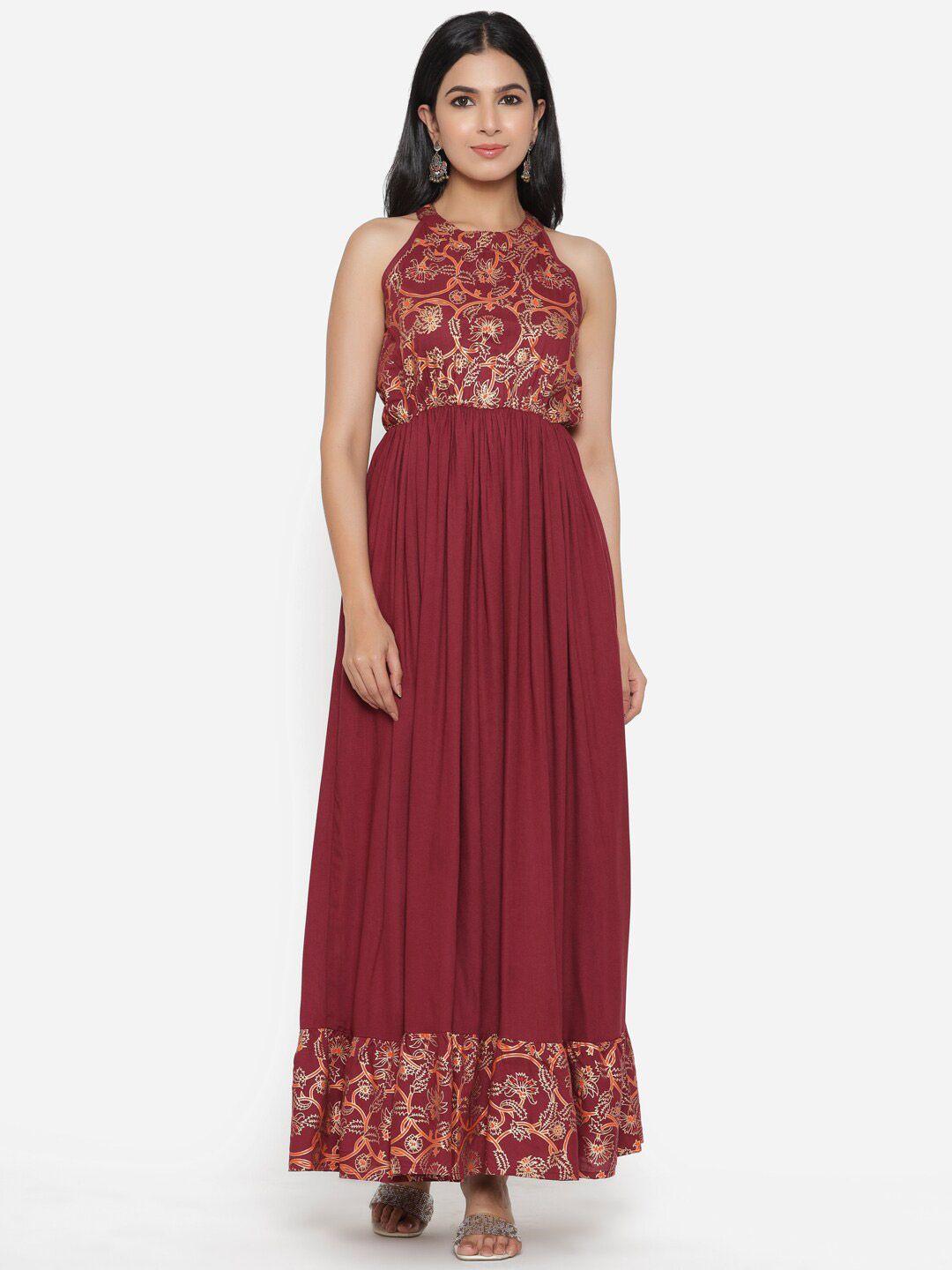 dressar floral ethnic printed maxi dress