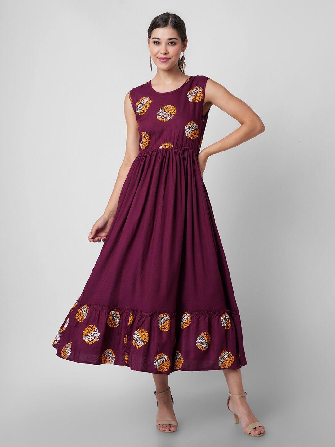 dressar maroon  floral maxi dress
