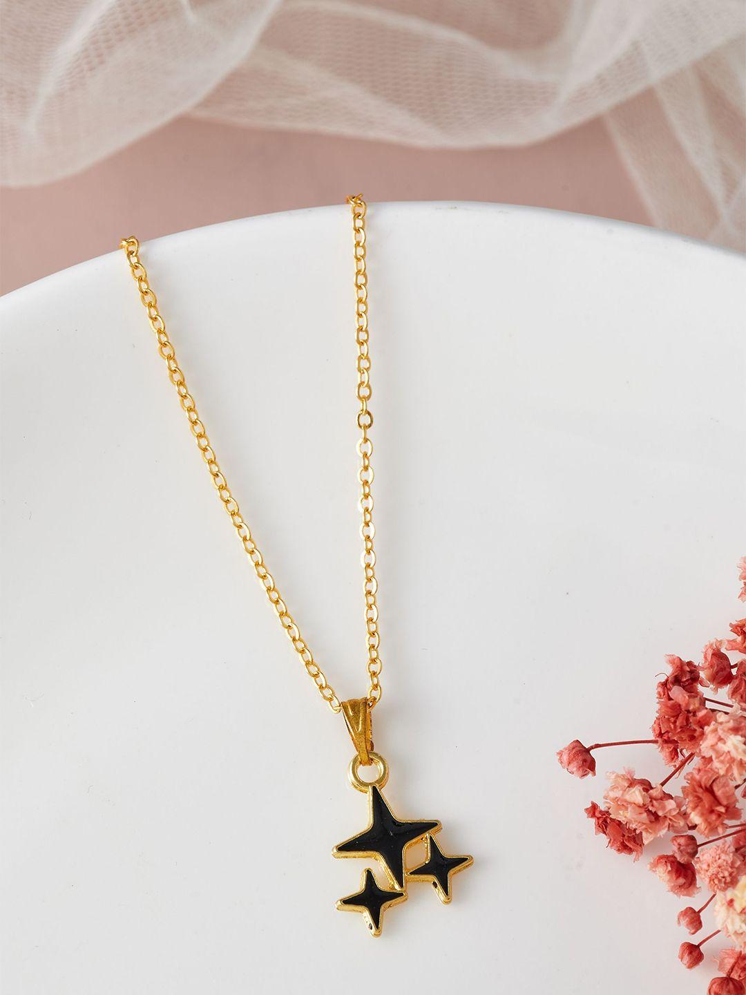 dressberry 3 star shape enamelled pendant with chain