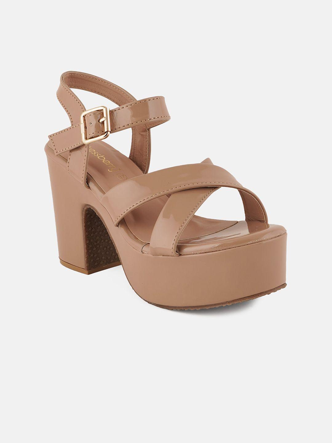 dressberry beige strappy open toe platform heels