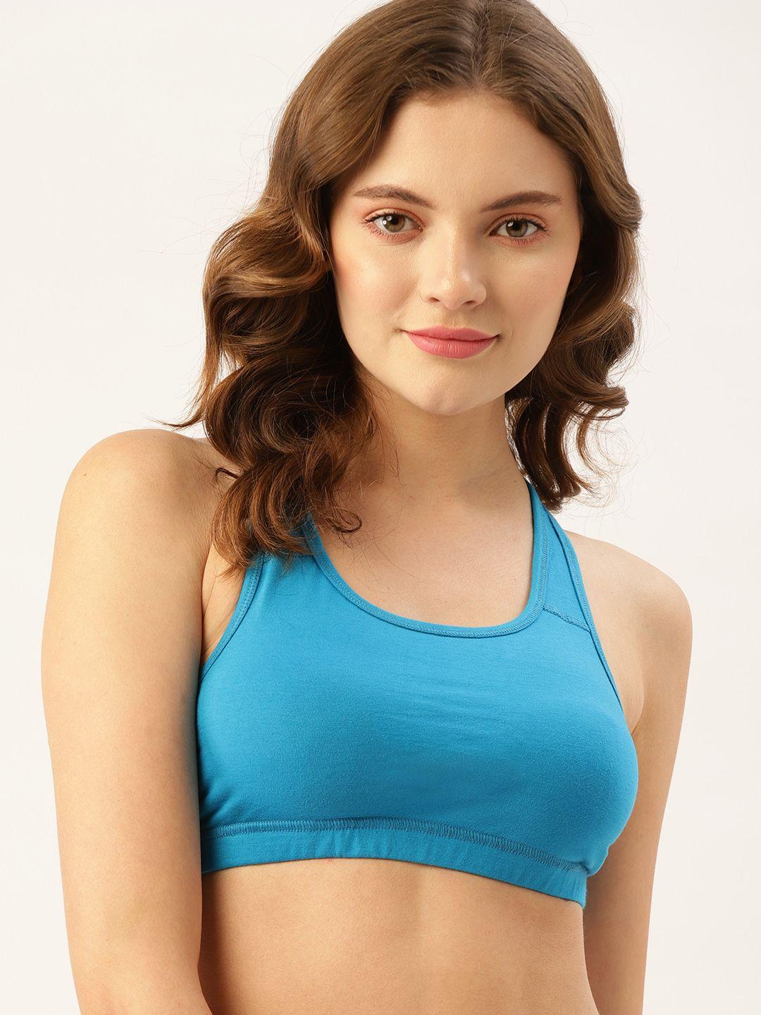 dressberry blue sports bra non-wired non-padded