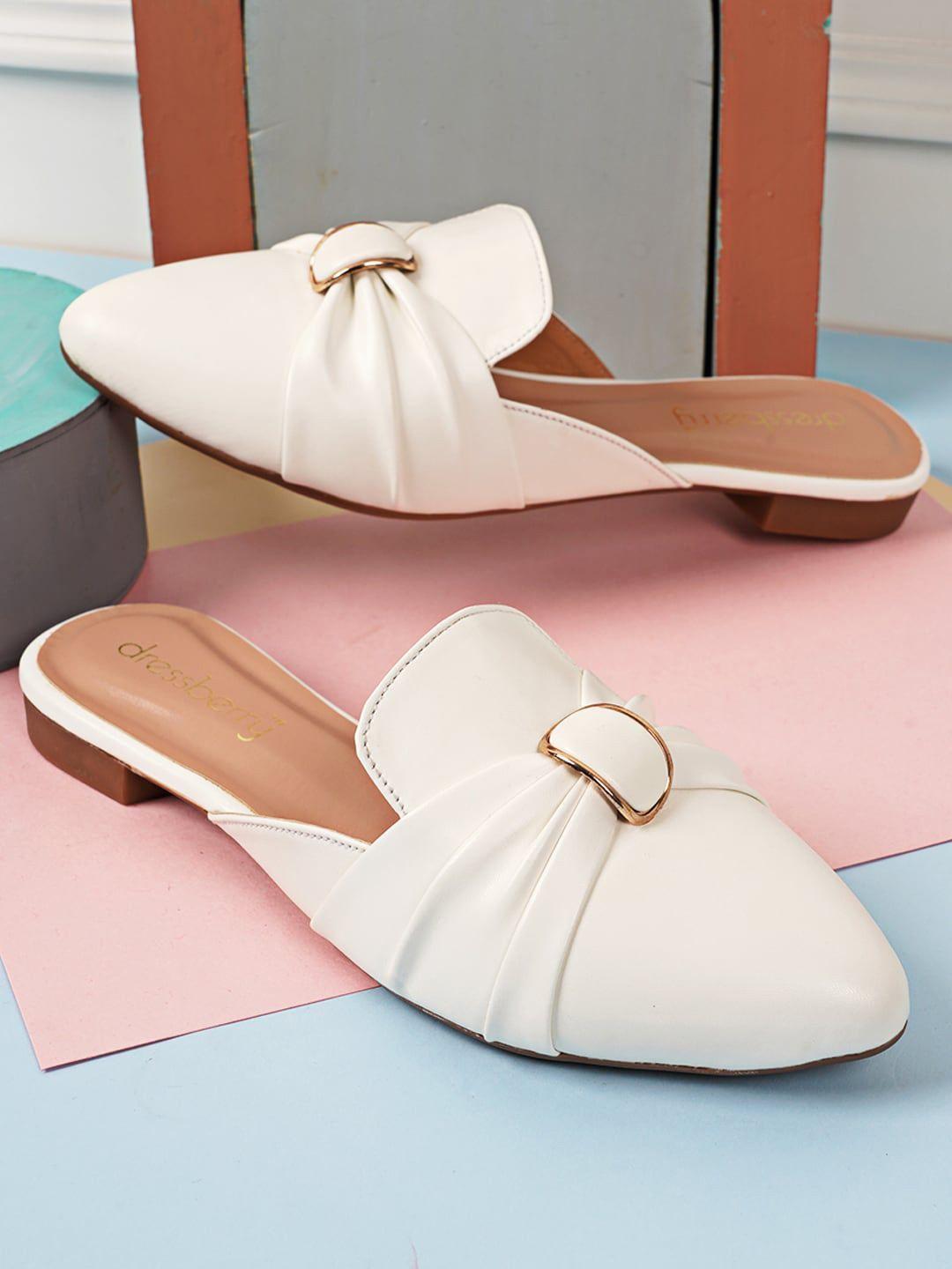 dressberry bow detail pointed toe mules