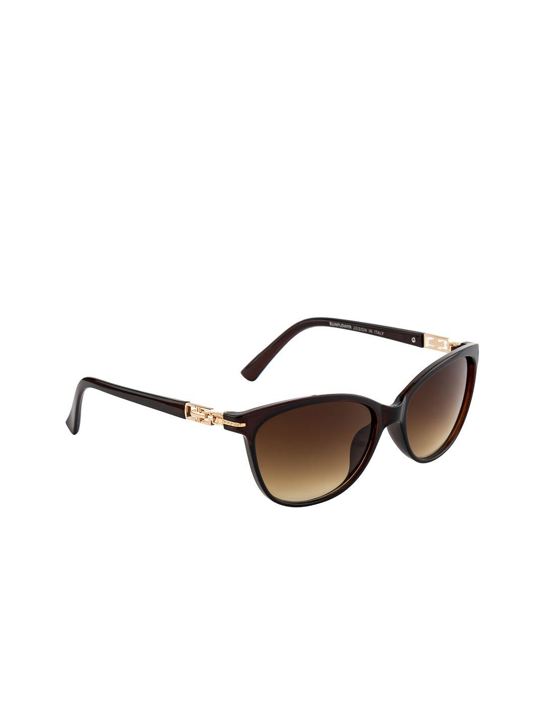 dressberry brown oval sunglasses with uv protected lens