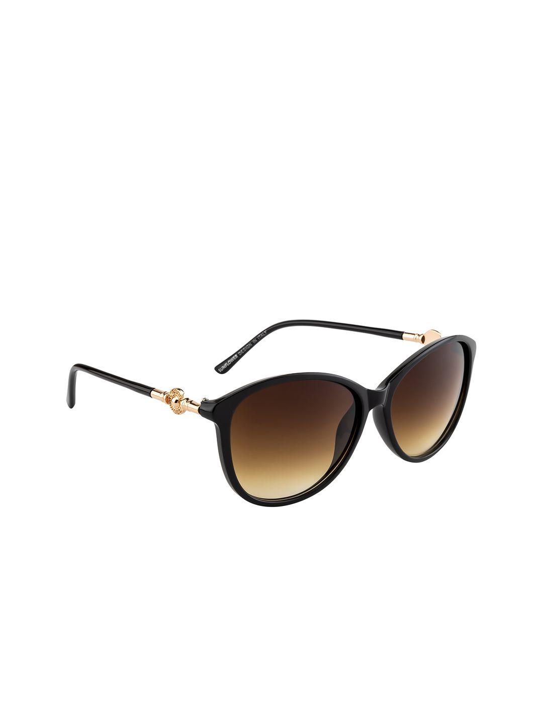 dressberry brown oval sunglasses with uv protected lens
