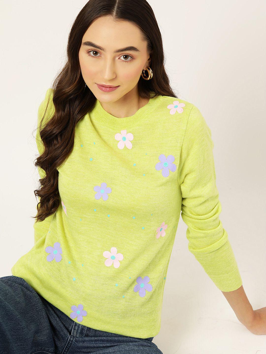 dressberry floral printed acrylic pullover