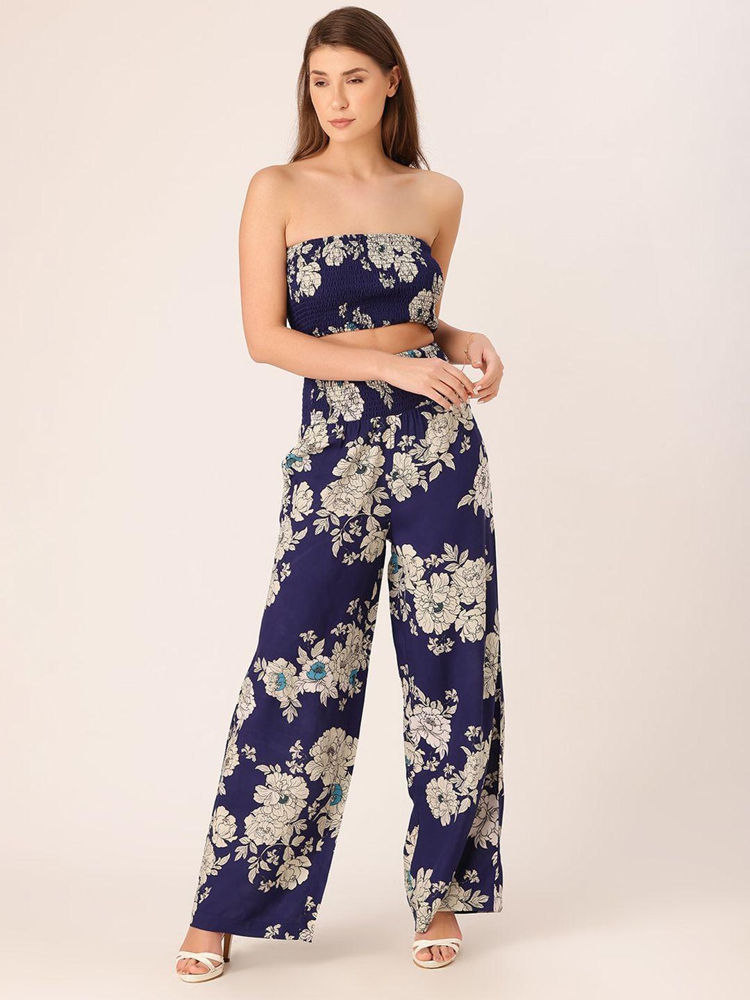 dressberry floral printed strapless co-ord set