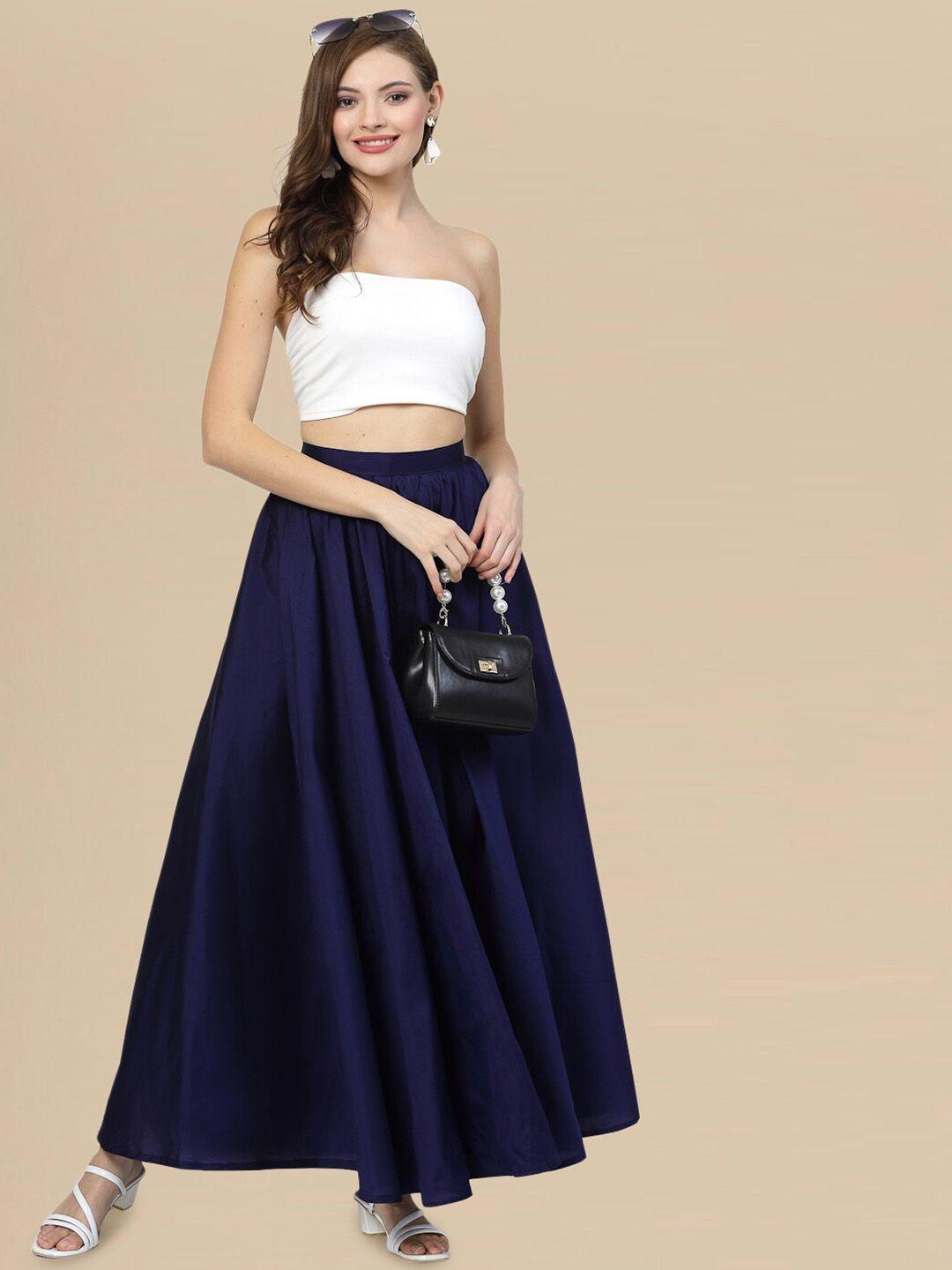dressberry gathered detail maxi length flared skirt