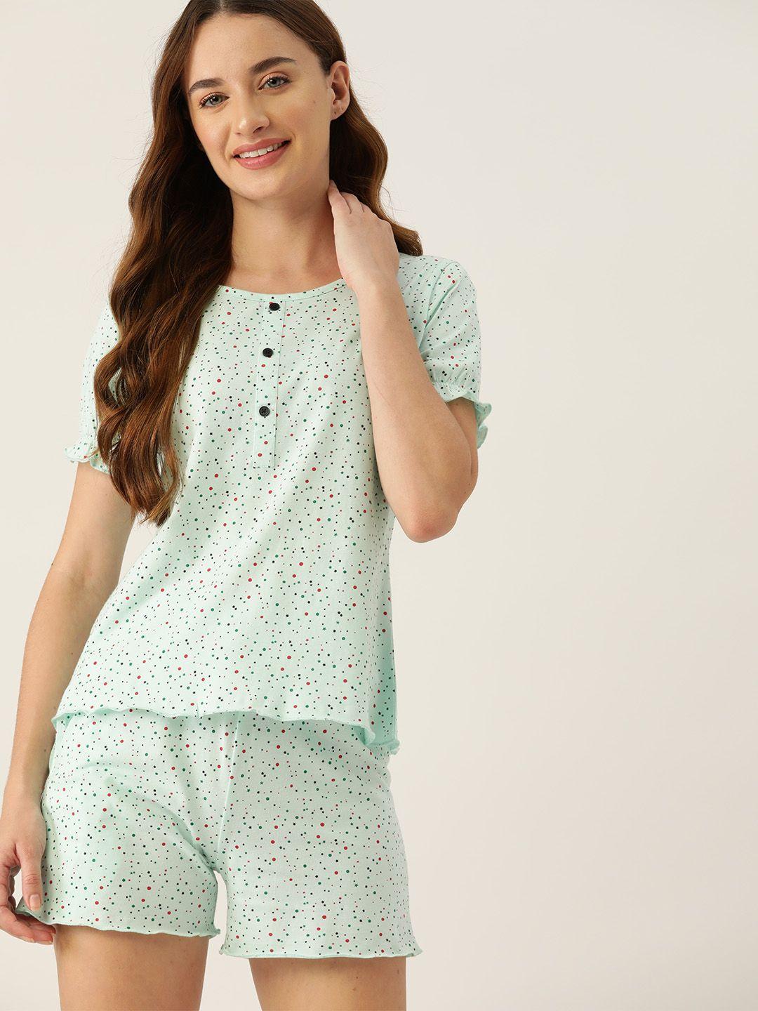 dressberry geometric printed pure cotton night suit