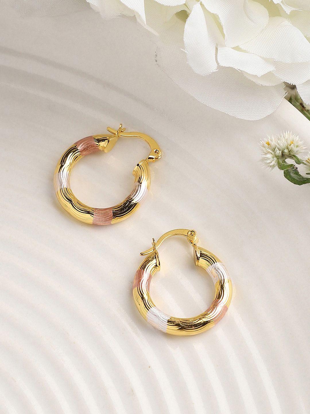 dressberry gold-plated contemporary hoop earrings