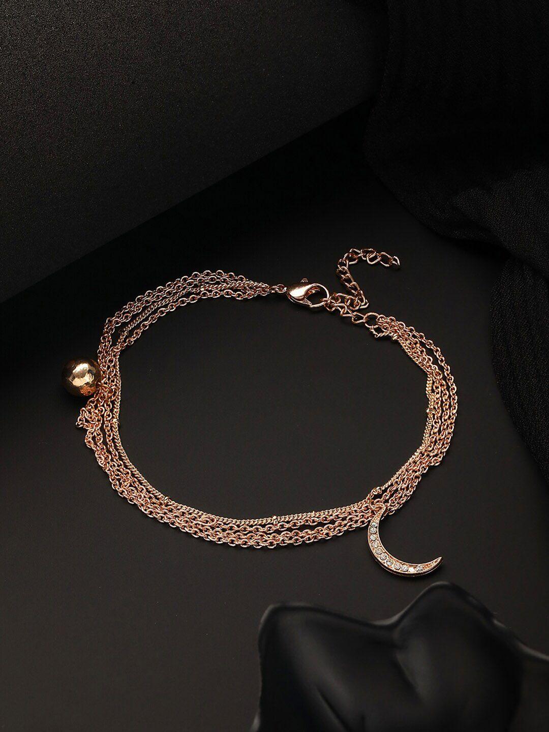 dressberry gold-plated cz-studded anklet