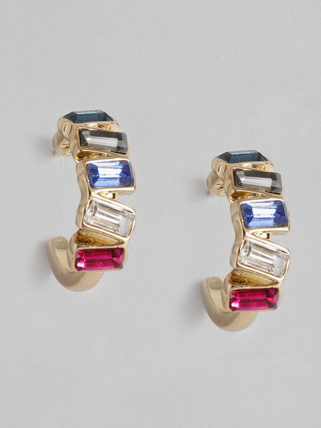 dressberry gold-toned circular half hoop earrings