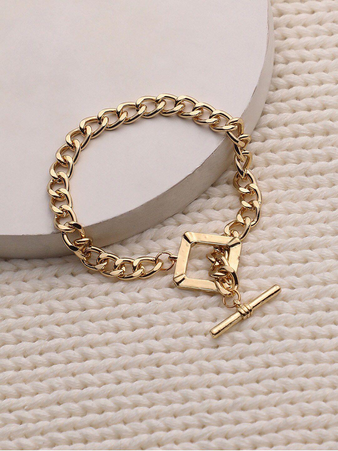 dressberry gold-toned gold-plated link bracelet