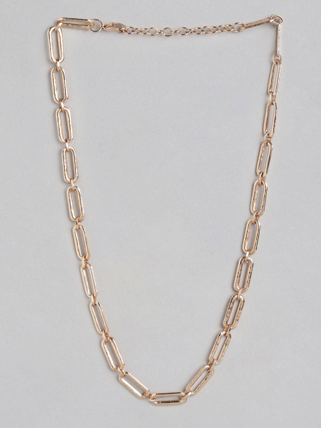 dressberry gold-toned solid linked necklace