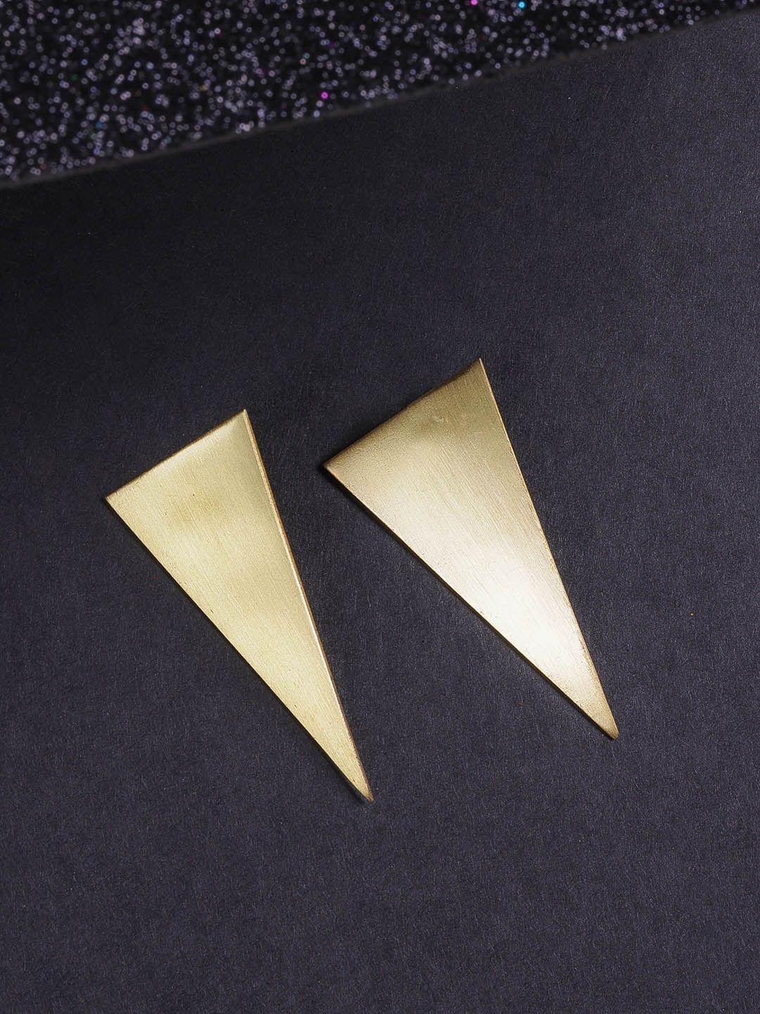 dressberry gold-toned triangular drop earrings