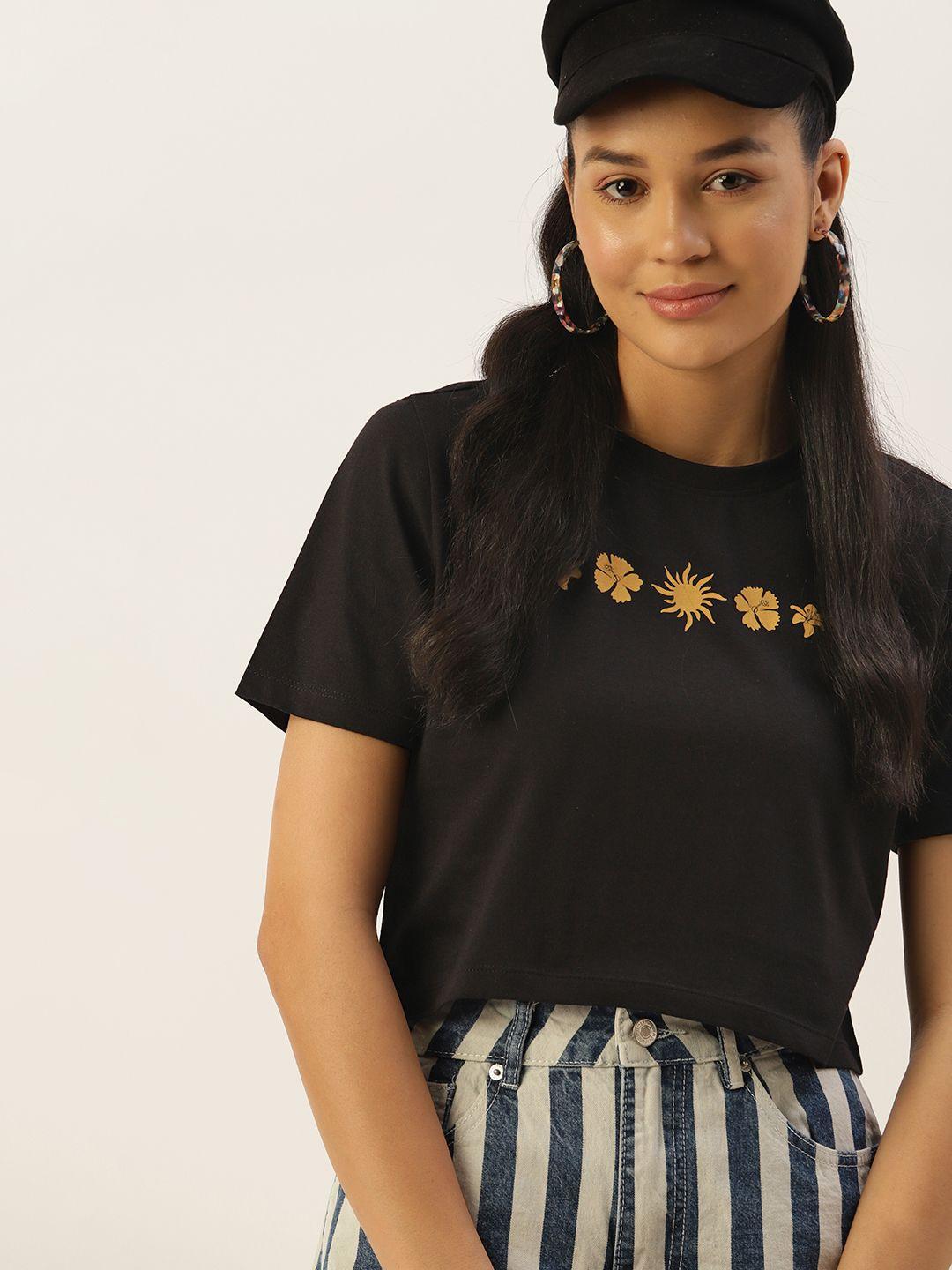dressberry graphic printed boxy crop top