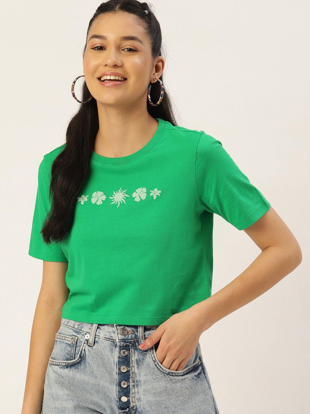 dressberry graphic printed boxy crop top