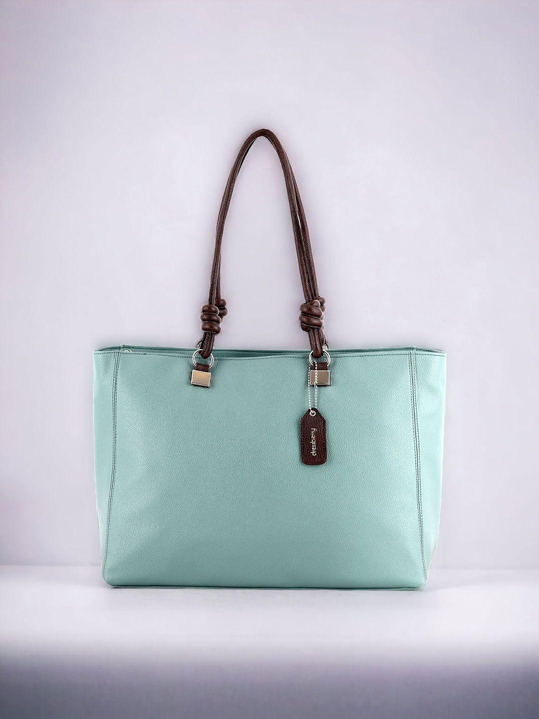 dressberry green pu swagger shoulder bag with tasselled