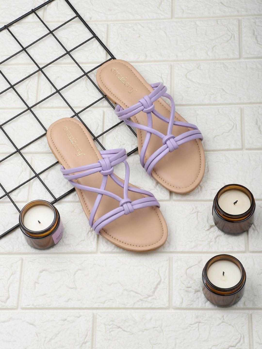 dressberry lavender knotted open toe flats