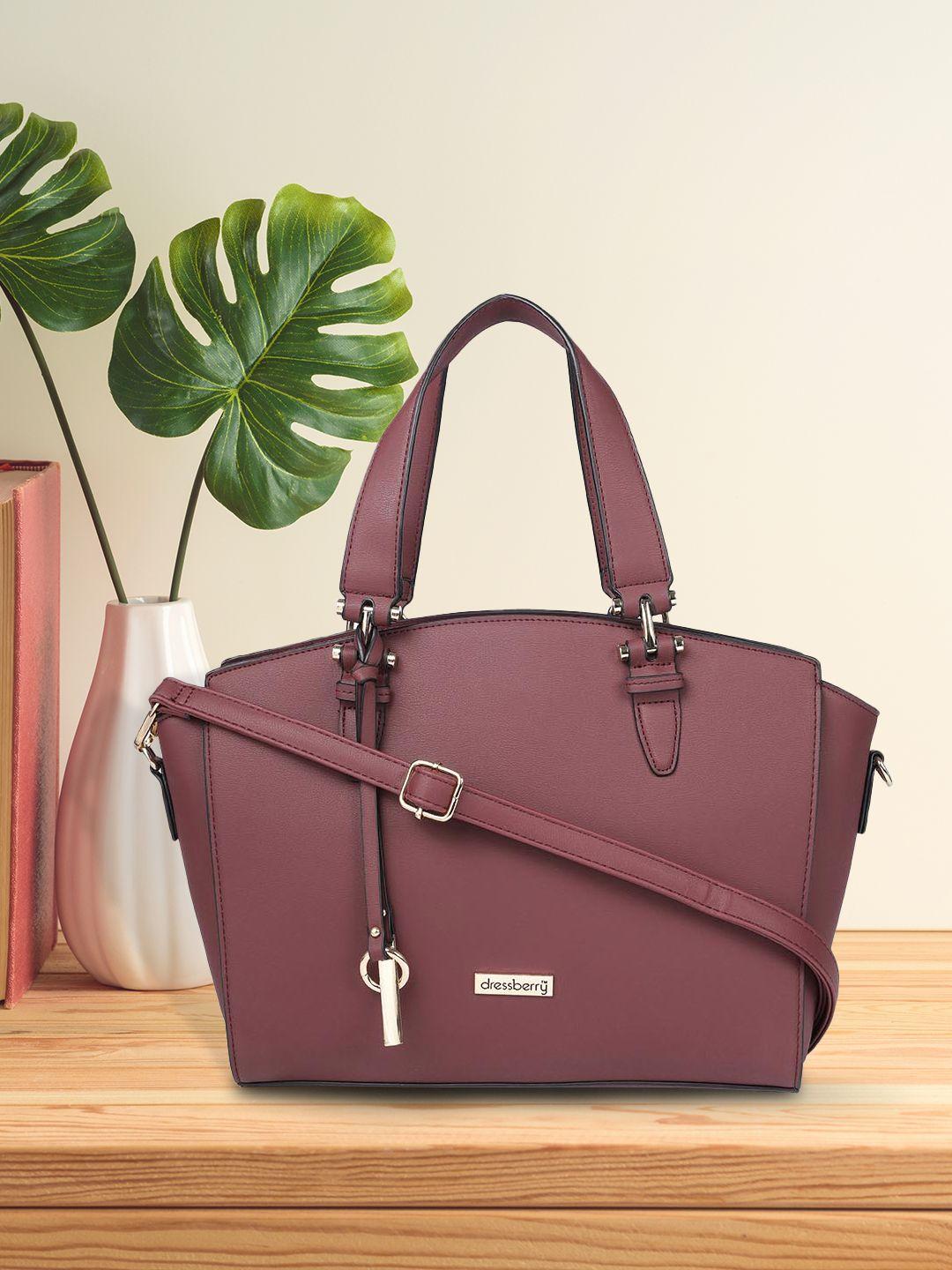 dressberry maroon solid shoulder bag