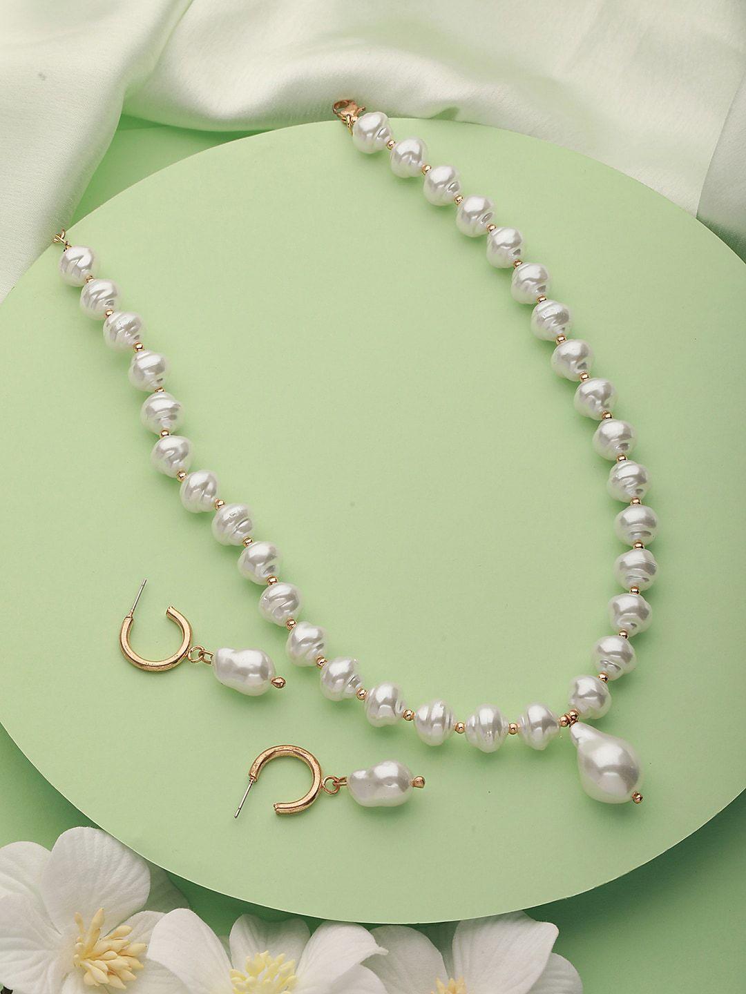 dressberry pearl beaded jewellery set