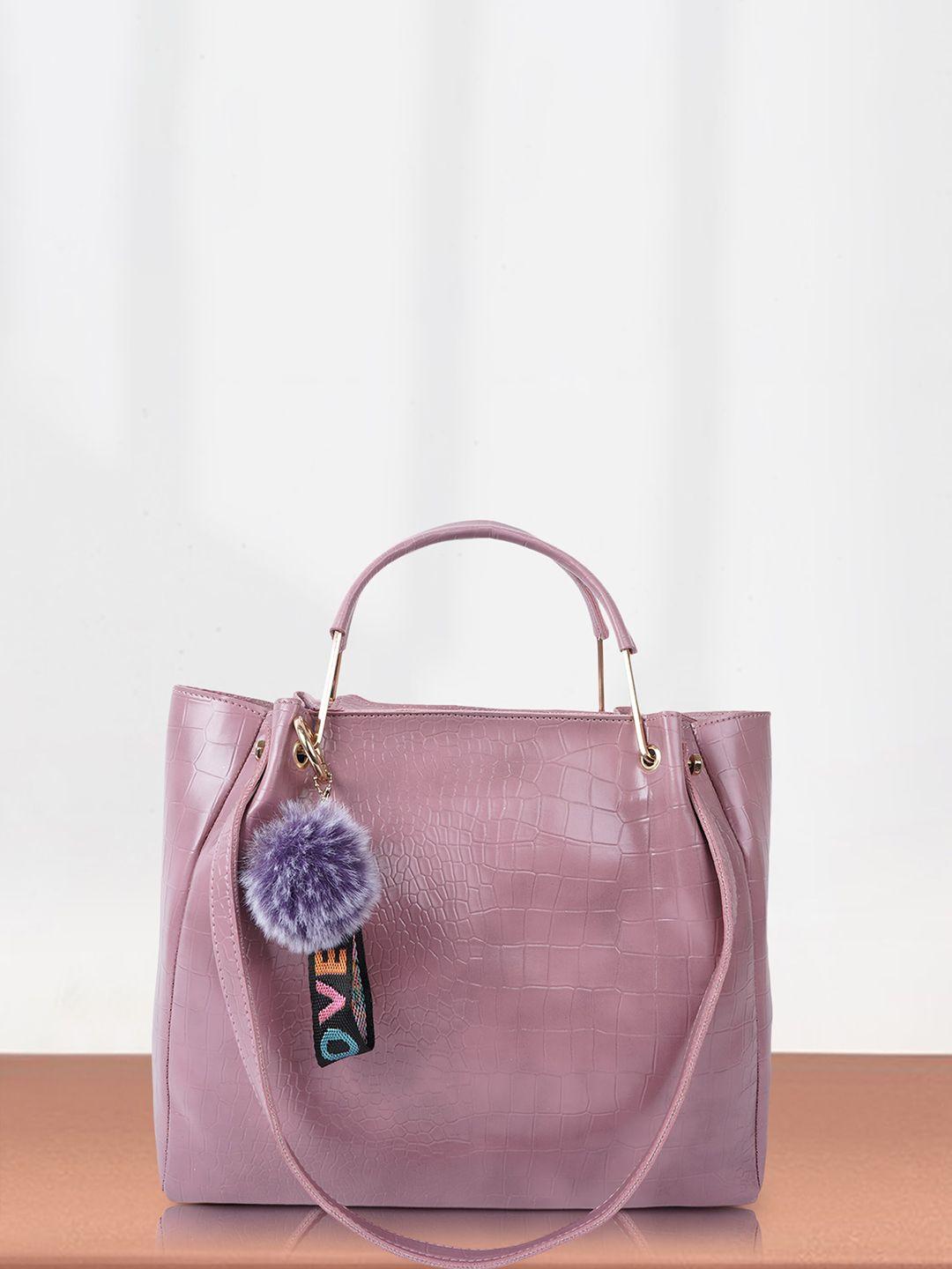 dressberry pink textured structured handheld bag