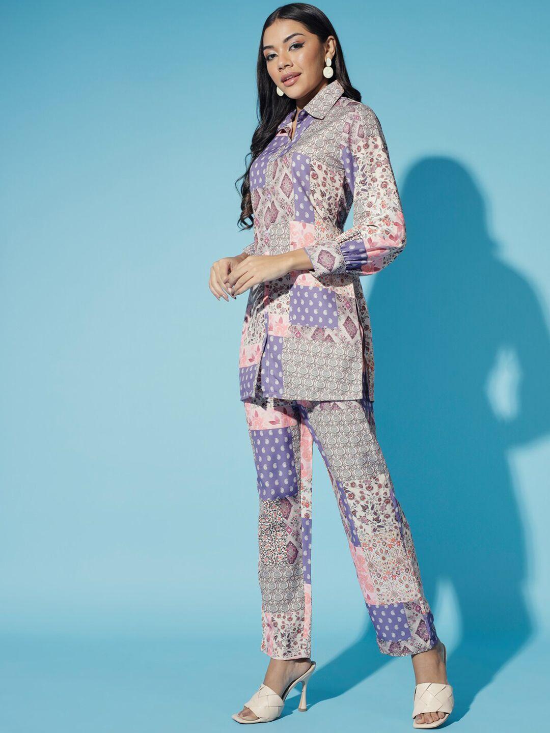 dressberry printed shirt & trousers co-ord