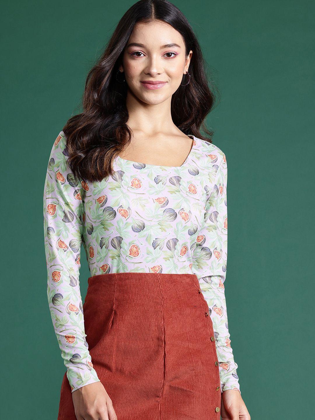 dressberry printed square neck top