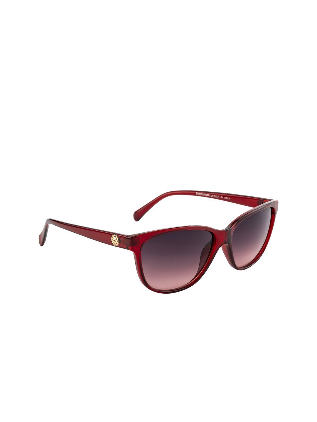 dressberry purple lens & red rectangle sunglasses with uv protected lens