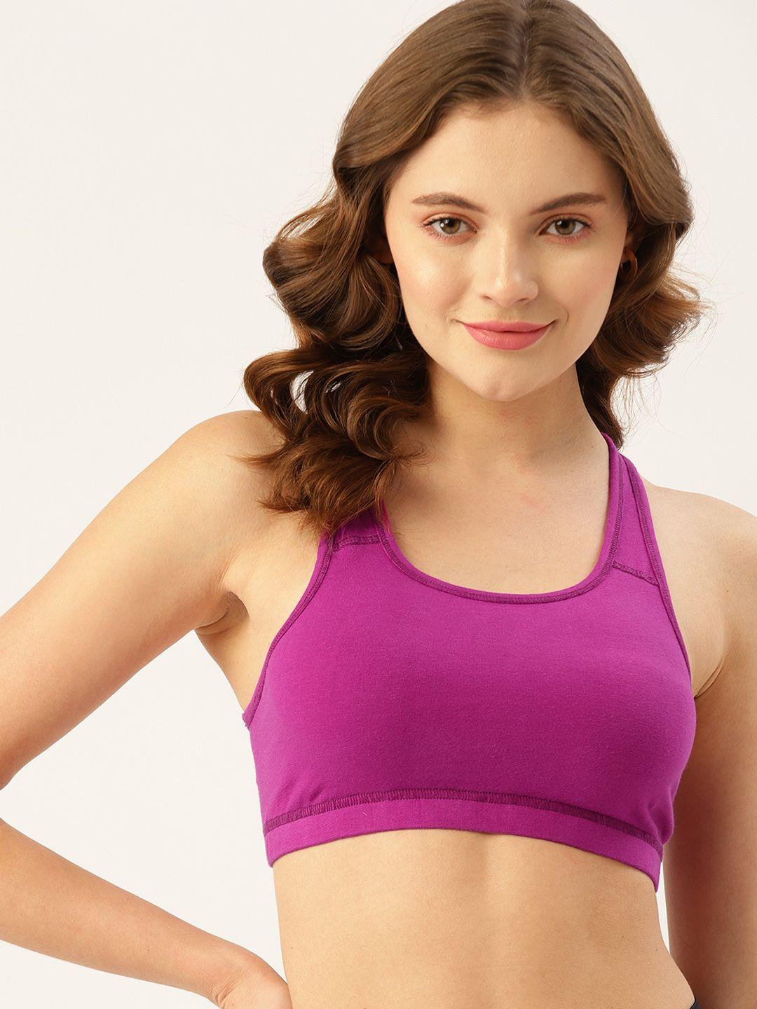 dressberry purple sports bra non-wired non-padded