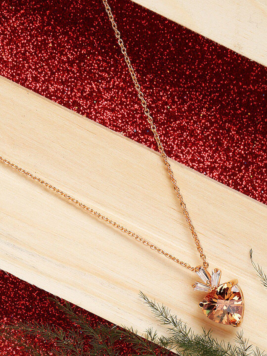 dressberry rose gold & white brass rose gold-plated necklace