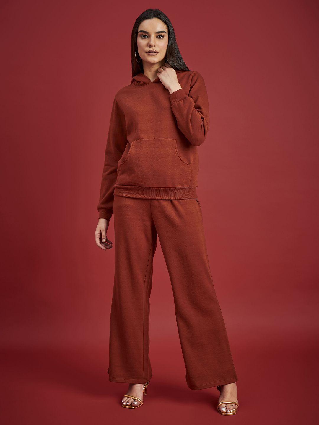 dressberry rust hooded sweatshirt with trousers