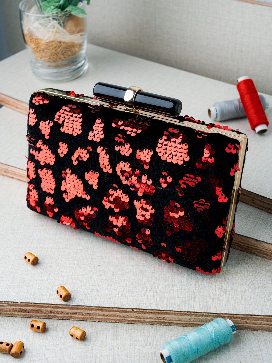 dressberry sequined embellished box clutch
