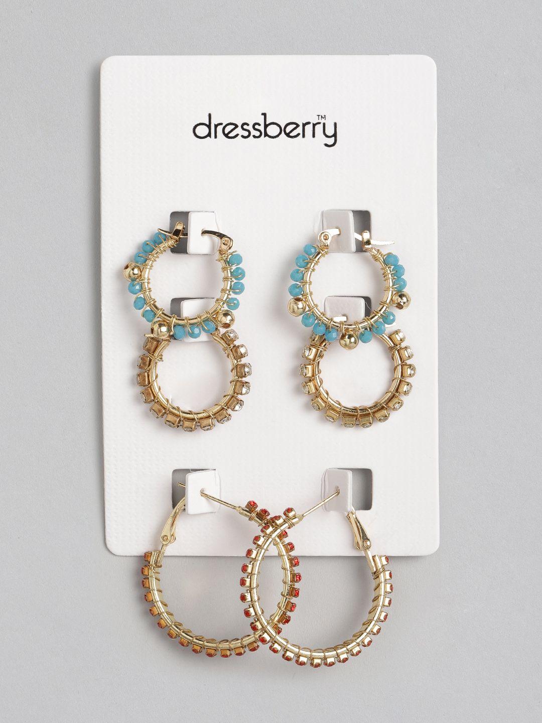 dressberry set of 3 hoop earrings