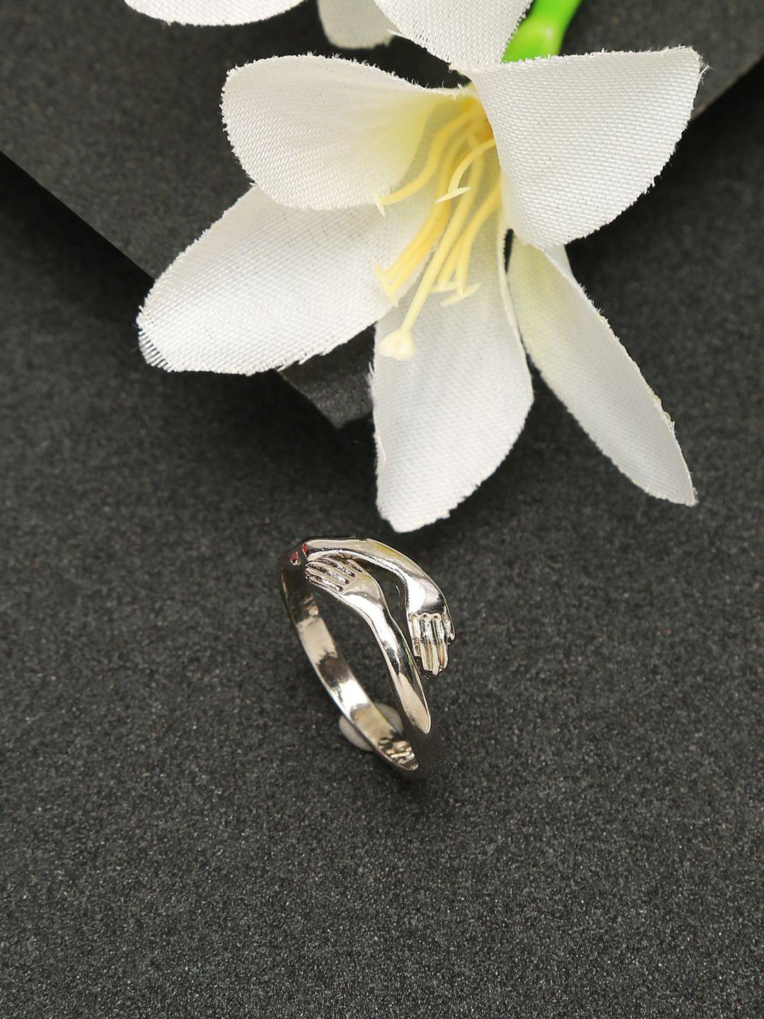dressberry silver-plated adjustable hug ring