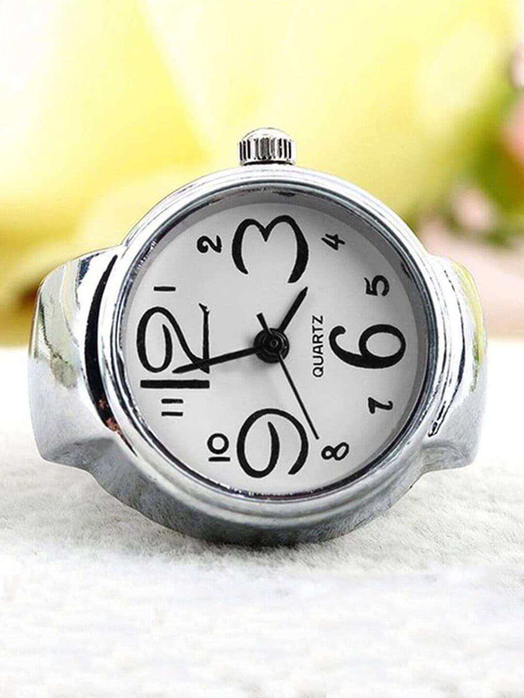 dressberry silver-plated adjustable watch ring
