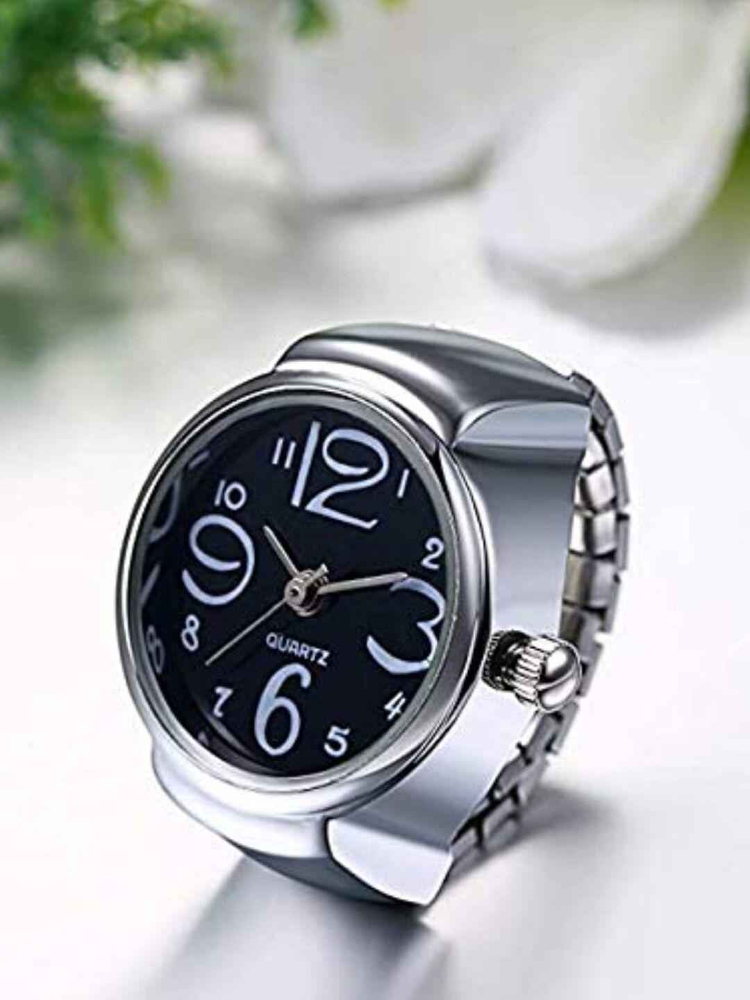 dressberry silver-plated adjustable watch ring