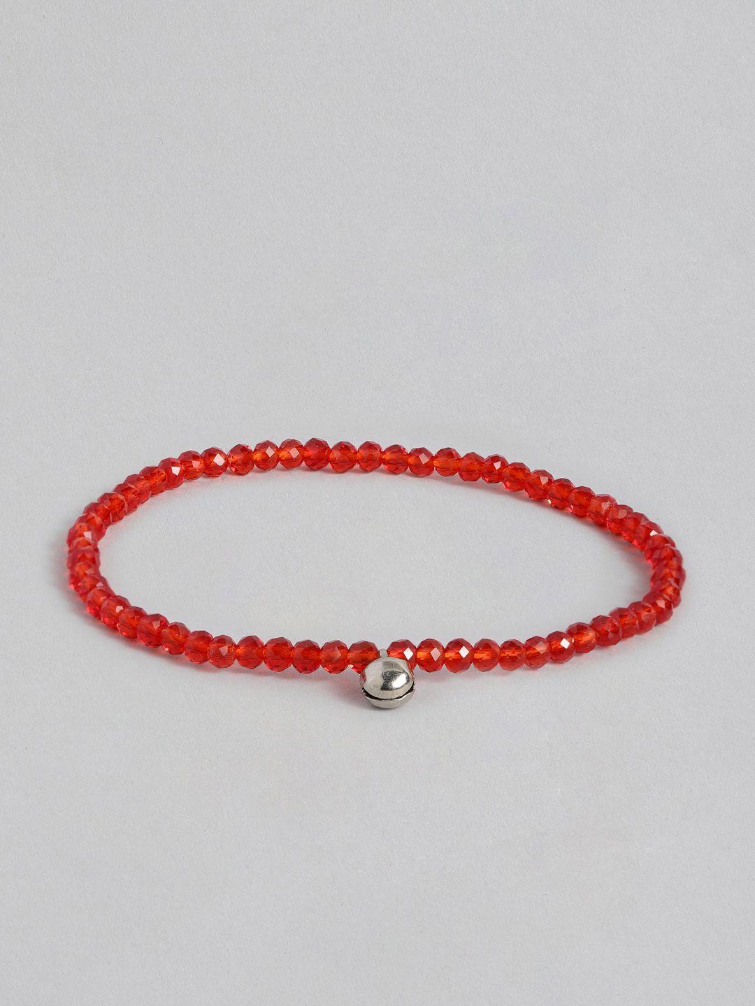 dressberry silver-plated stone-studded anklet