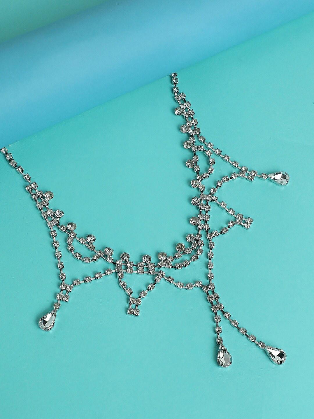dressberry silver-toned silver-plated choker necklace