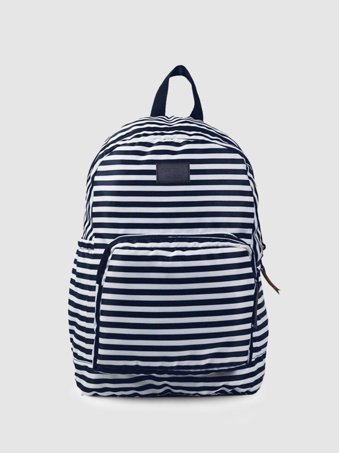 dressberry unisex blue & white geometric backpack