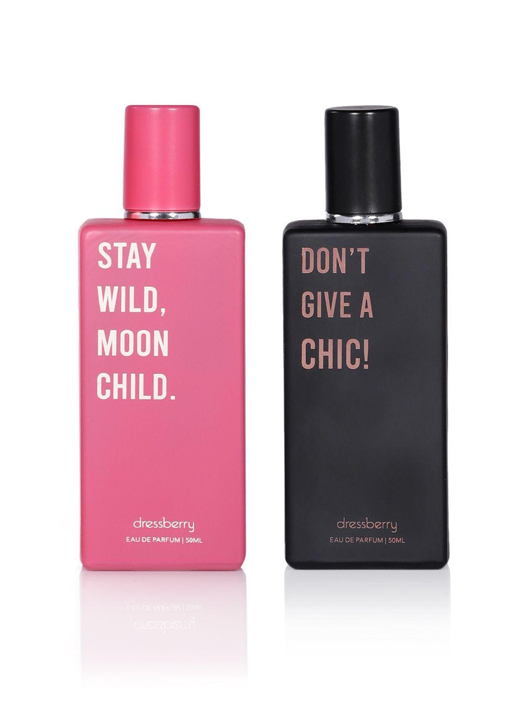dressberry women 2pcs eau de parfum - dont give a chic & stay wild moon child - 50ml each