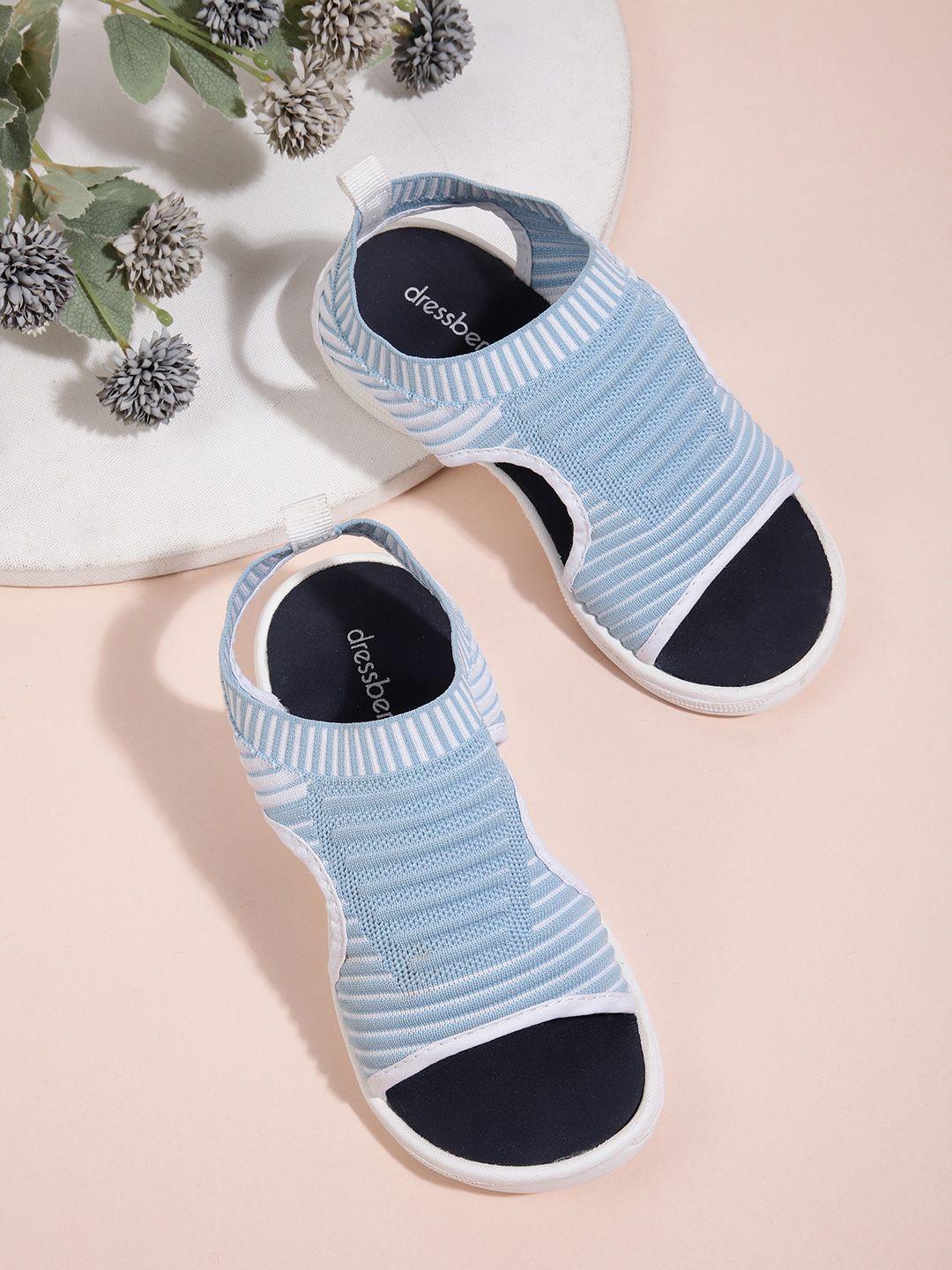 dressberry women blue & white striped sports sandals