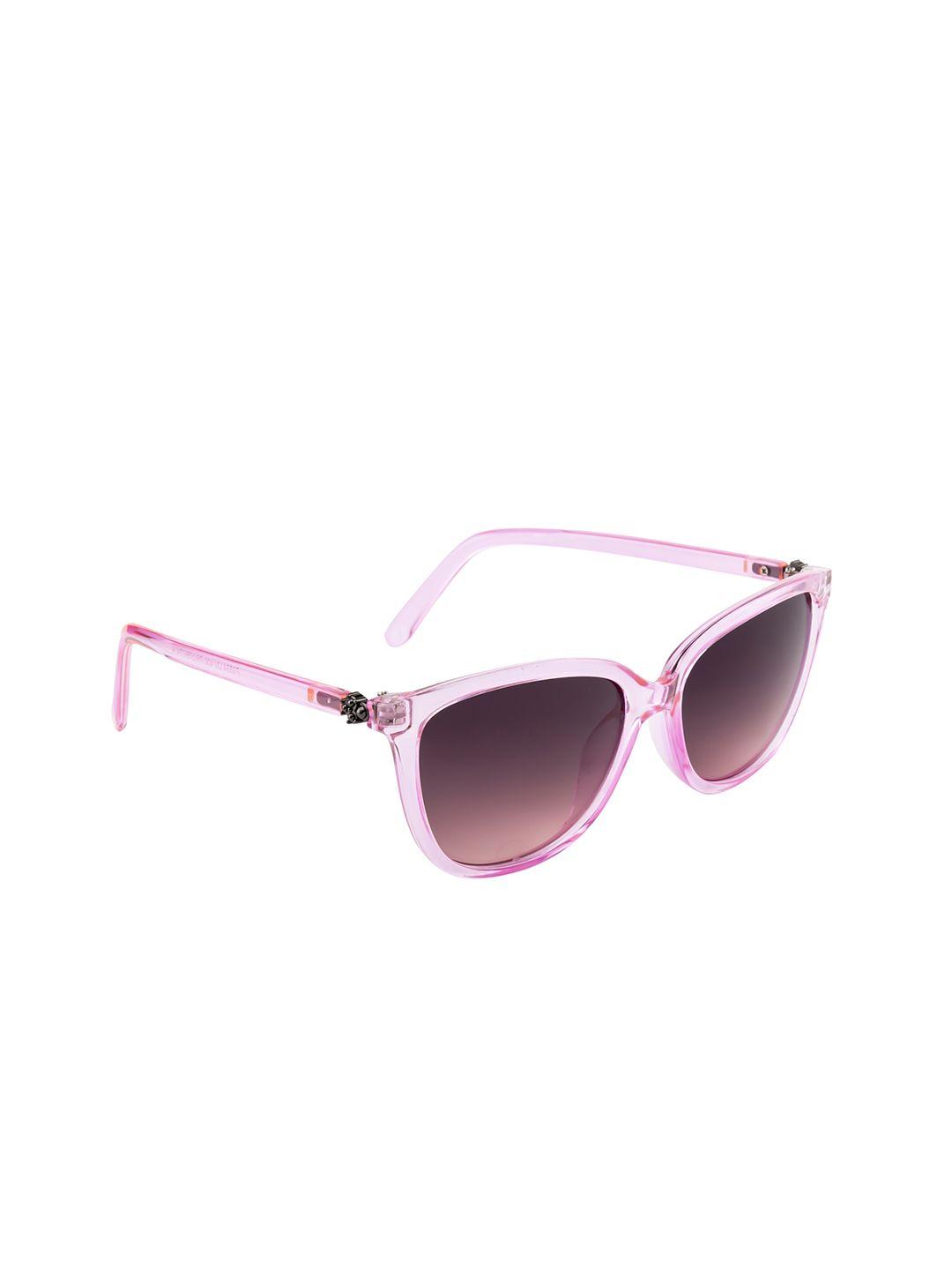 dressberry women brown lens & pink square sunglasses with uv protected lens db-p8554-c3