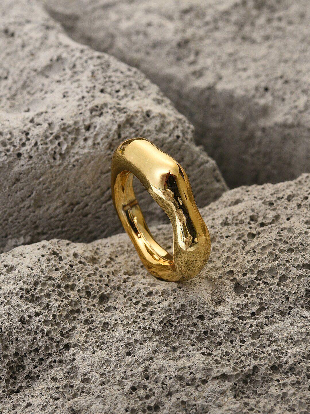dressberry women gold-plated designer finger ring