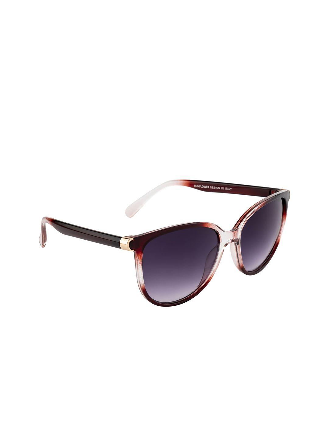 dressberry women grey lens & red oval sunglasses with uv protected lens db-p8562-c7