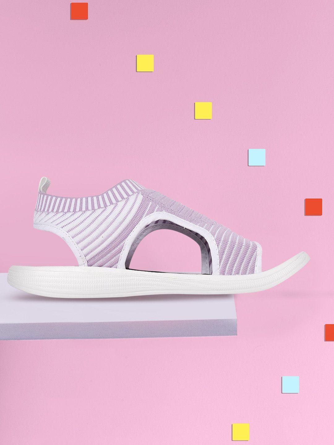 dressberry women lavender & white woven design sports sandals