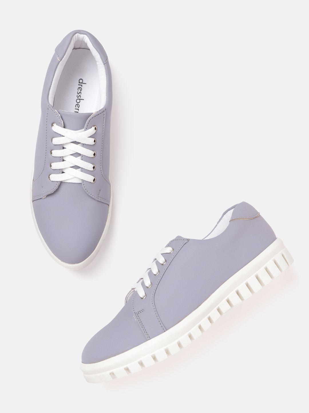 dressberry women lilac solid sneakers