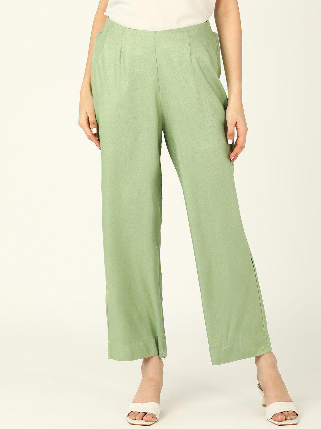 dressberry women mid-rise parallel trousers